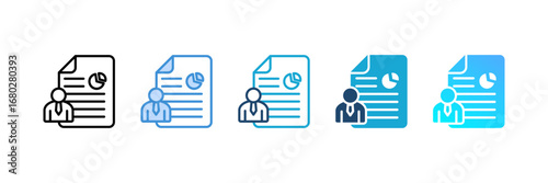 Customer Data icon set multiple style collection