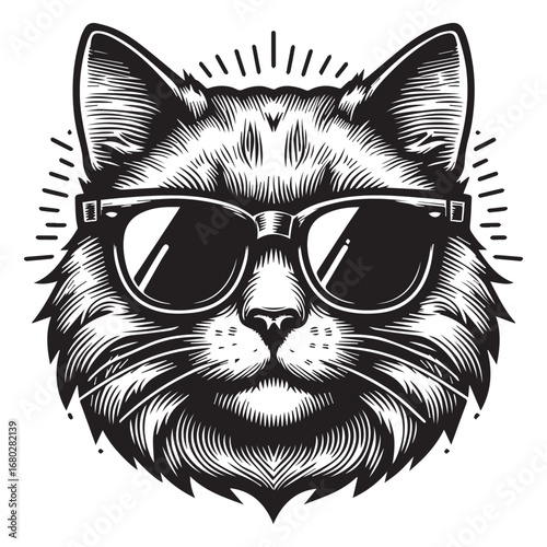 black cat on a white background
