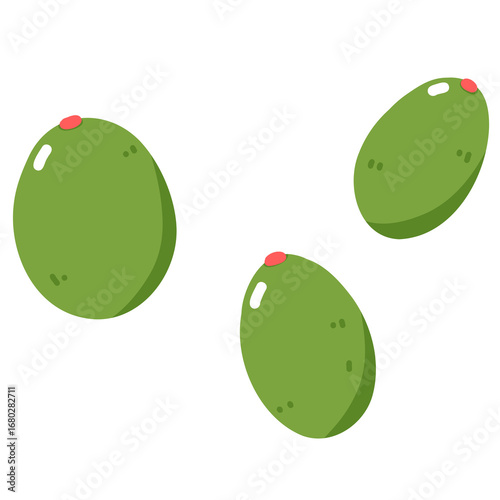 Quadro su tela green olives hand drawn illustration