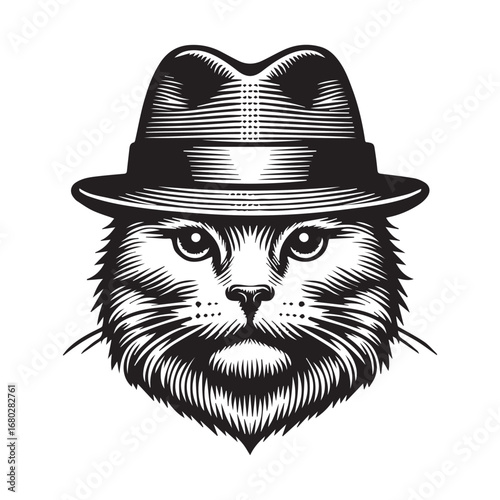 black cat on a white background