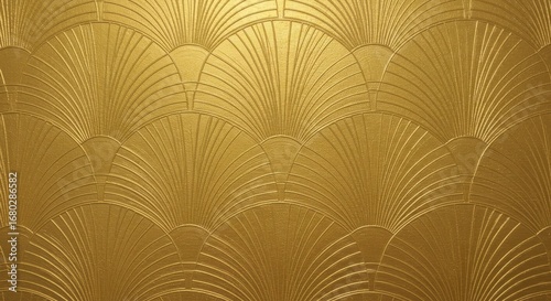 Elegant gold art deco fan pattern wallpaper texture