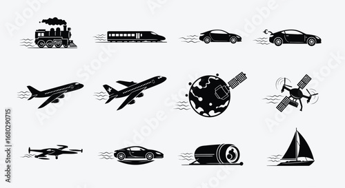 Various Modes of Transportation Icons