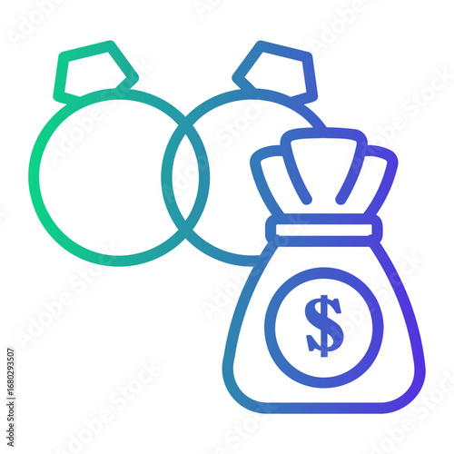 ring Line Gradient Icon