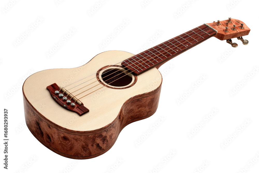 Fototapeta premium Compact Travel Guitar on Transparent Background