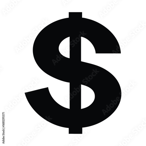 dollar symbol isolated on white