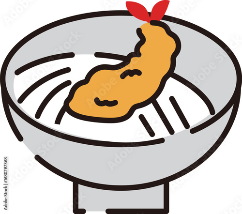 天ぷらうどんのイラスト素材