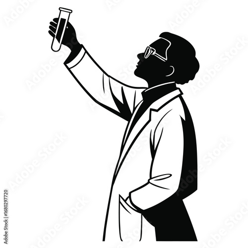 Scientist with test tube