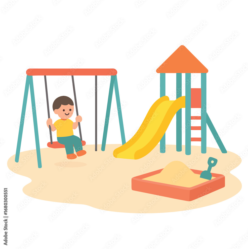 Naklejka premium swinging on small swing