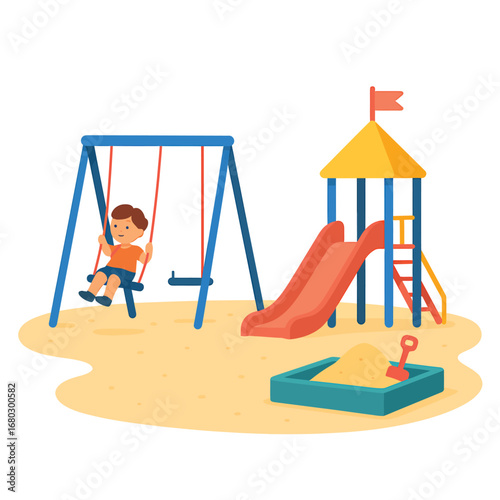 Artwork swing in playground