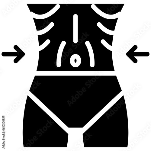 Skinny icon for cancer diagnosis, website, application, printing, document, poster design, etc