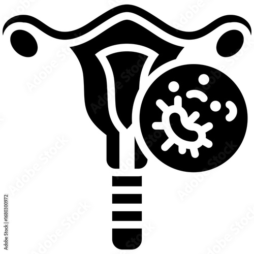 Cervical cancer icon for cancer diagnosis, website, application, printing, document, poster design, etc