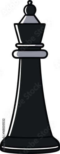 Sleek black chess bishop illustration vector graphic upright on clean white surface iconic representation