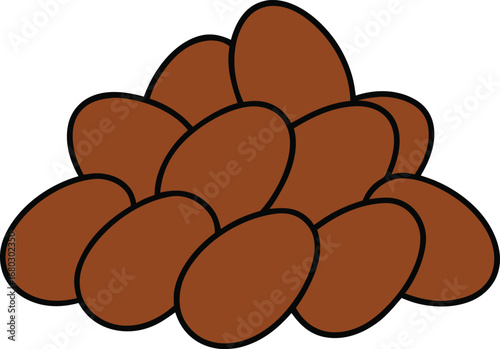 Brown coffee bean cluster pile aromatic brew ingredient caffeine rich beverage energy source