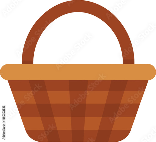 Brown wicker picnic basket illustration vector scalable eps graphic for outdoor dining and summer gatherings