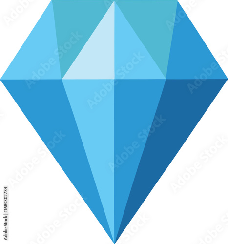 Sparkling gemstone vector illustration precious crystal cut diamond jewel isolated scalable graphic luxury
