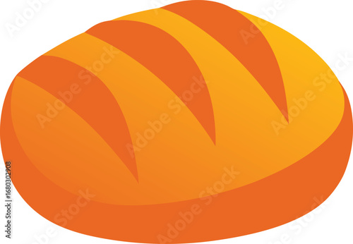 Rustic freshly baked bread loaf vector illustration delicious food element for culinary designs