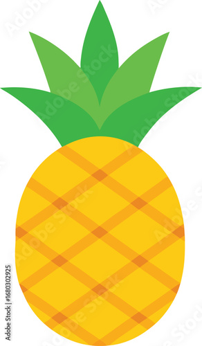 Vector illustration of a fresh tropical pineapple fruit isolated for scalable design elements