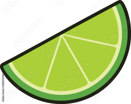 Vibrant green lime wedge slice vector illustration scalable fresh citrus fruit food ingredient graphic
