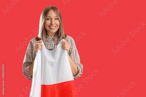 Female agronomist with flag...