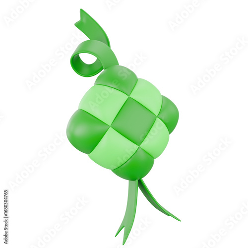 3D Islamic Ketupat Illustration