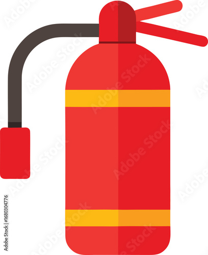 Red fire extinguisher safety equipment vector illustration isolated scalable graphic for emergency preparedness