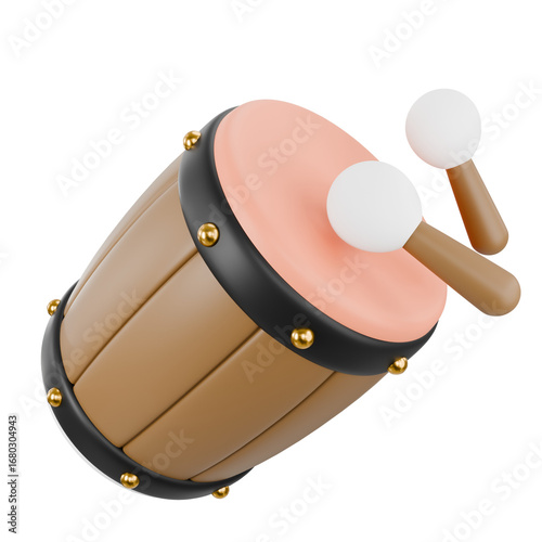 3D Islamic Drum Illustration
