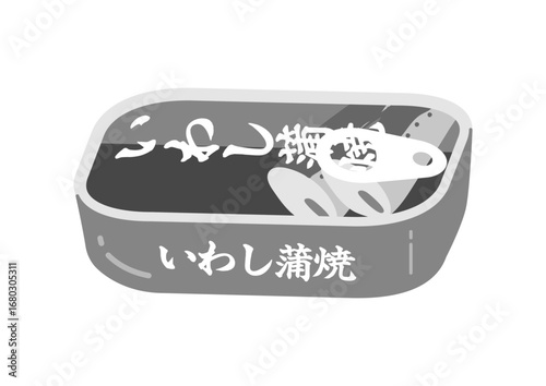 いわしの蒲焼缶のイラスト