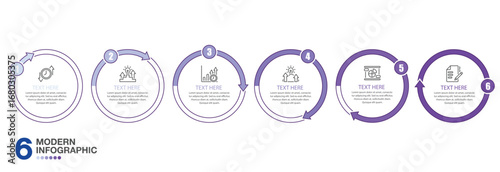 Infographic 6 step for presentation.