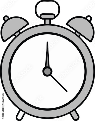 Silver vintage alarm clock with roman numerals a classic symbol of time and punctuality and a stylish decorative element