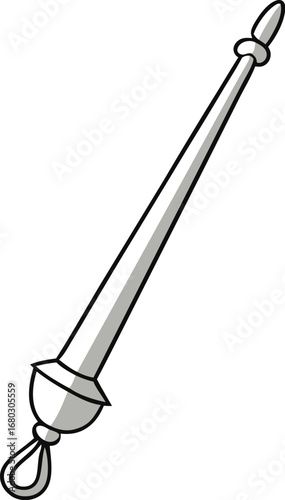 Vintage silver candle snuffer tool vector illustration elegant accessory for extinguishing flames scalable graphic