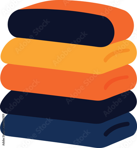 Neatly stacked folded towels a clean vector illustration for spa home and laundry concepts