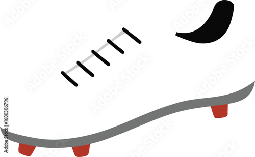 Clean white soccer shoe with laces vector illustration scalable graphic design for sports and athletics