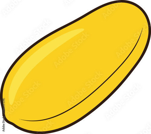 Detailed close-up vector illustration of a single yellow sunflower seed scalable eps graphic