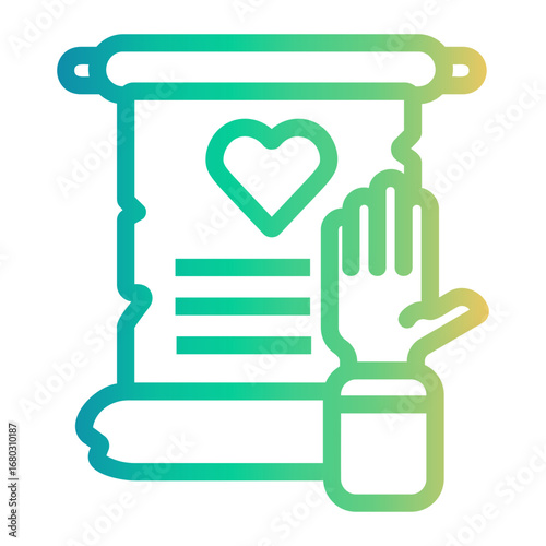 vows Line Gradient Icon