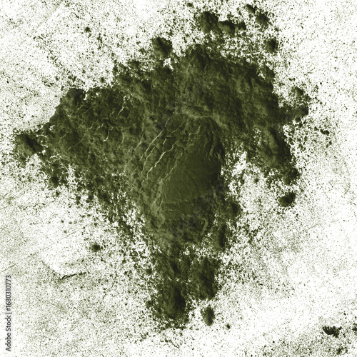 Moss Green Stain on Transparent Surface: Natural Texture, Abstract Blot, Earthy Splatter, and Artistic Element for Graphic Design and Digital Art