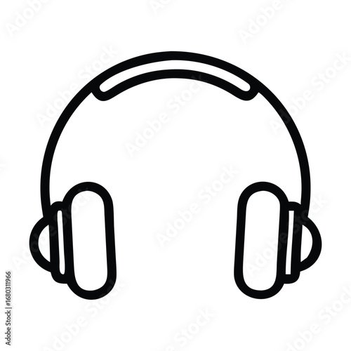 Headphone icon in flat style earphone vector illustration on isolated background