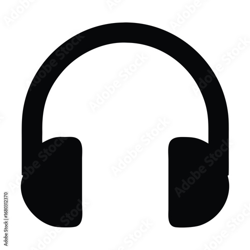 Headphone icon in flat style earphone vector illustration on isolated background