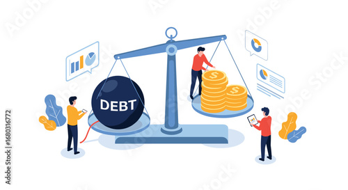 Balancing debt against financial gains with business analytics and investment growth