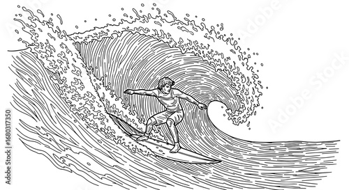 Dynamic Black and White Ocean Wave Artwork Capturing Its Majestic Power and Movement