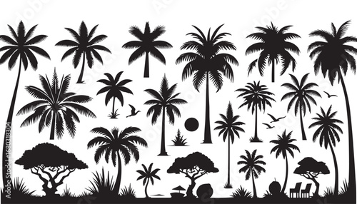 palm trees silhouettes