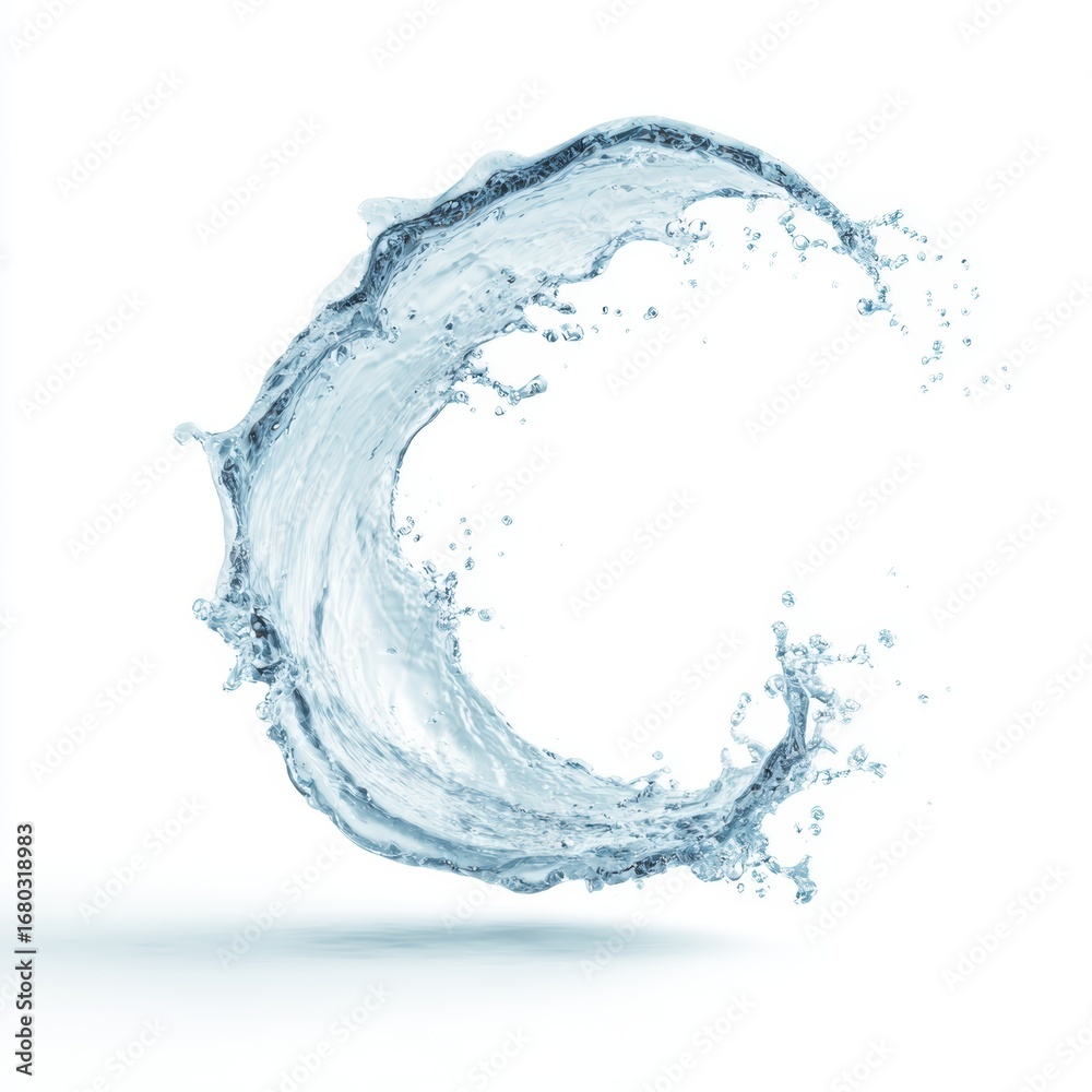 Obraz premium Dynamic water splash action studio high-resolution image clean background close-up fluidity concept