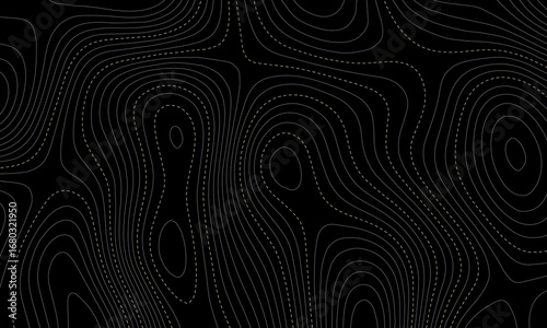 Abstract wavy topographic line background. Seamless pattern and banner design. Modern and dynamic feel to topographic mapping vector illustration.