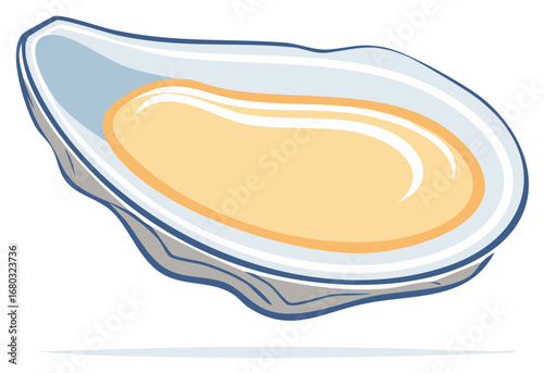 Fresh Delicious Opened Oyster Shell Seafood Delicacy Illustration Design Element