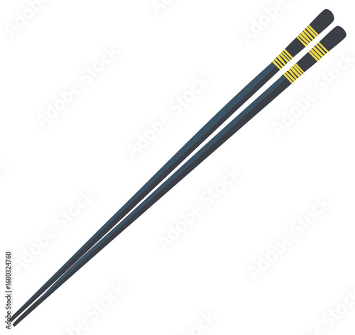 Modern Black Chopsticks with Gold Accents Asian Dining Utensils
