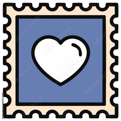 Love Heart Postage Stamp