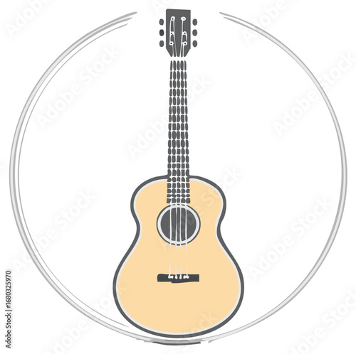 Acoustic Guitar in a Circle Musical String Instrument