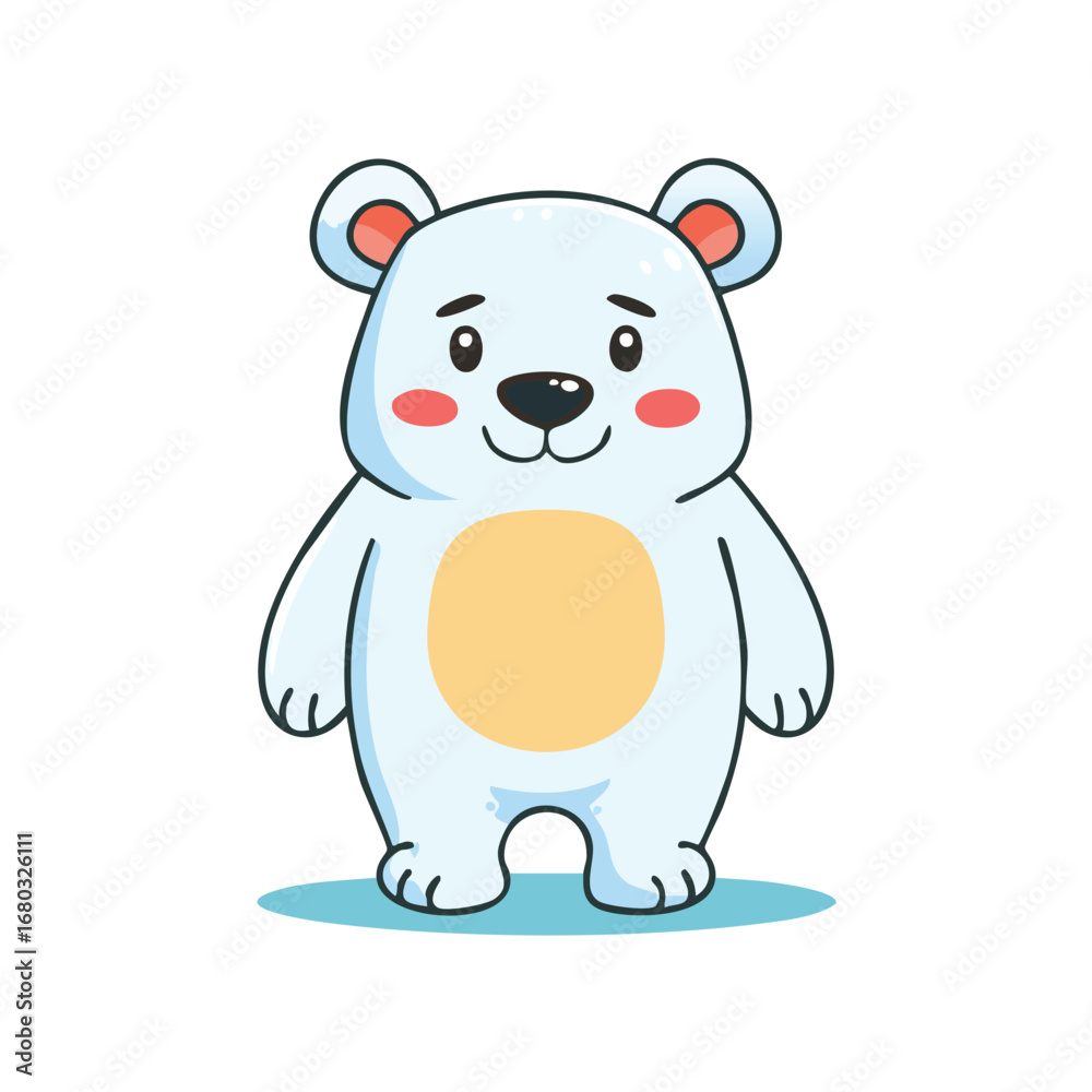 Naklejka premium Cute cartoon polar bear cub illustration