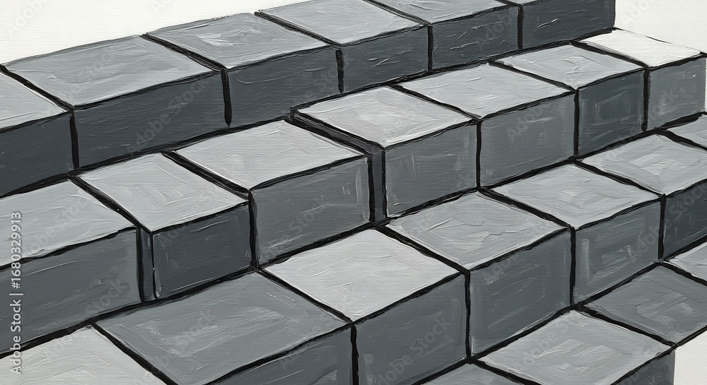 Fototapeta premium グレーの石畳階段イラスト