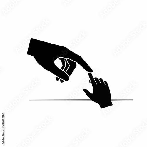 Two hands reaching towards each other, a simple illustration of connection and support.