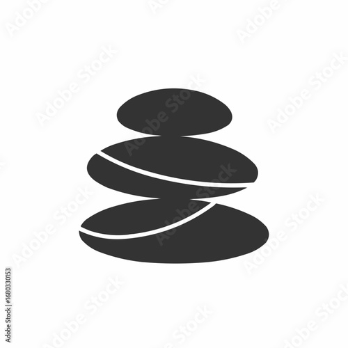 Balanced grey stones, stacked, zen, spa, serenity symbol.